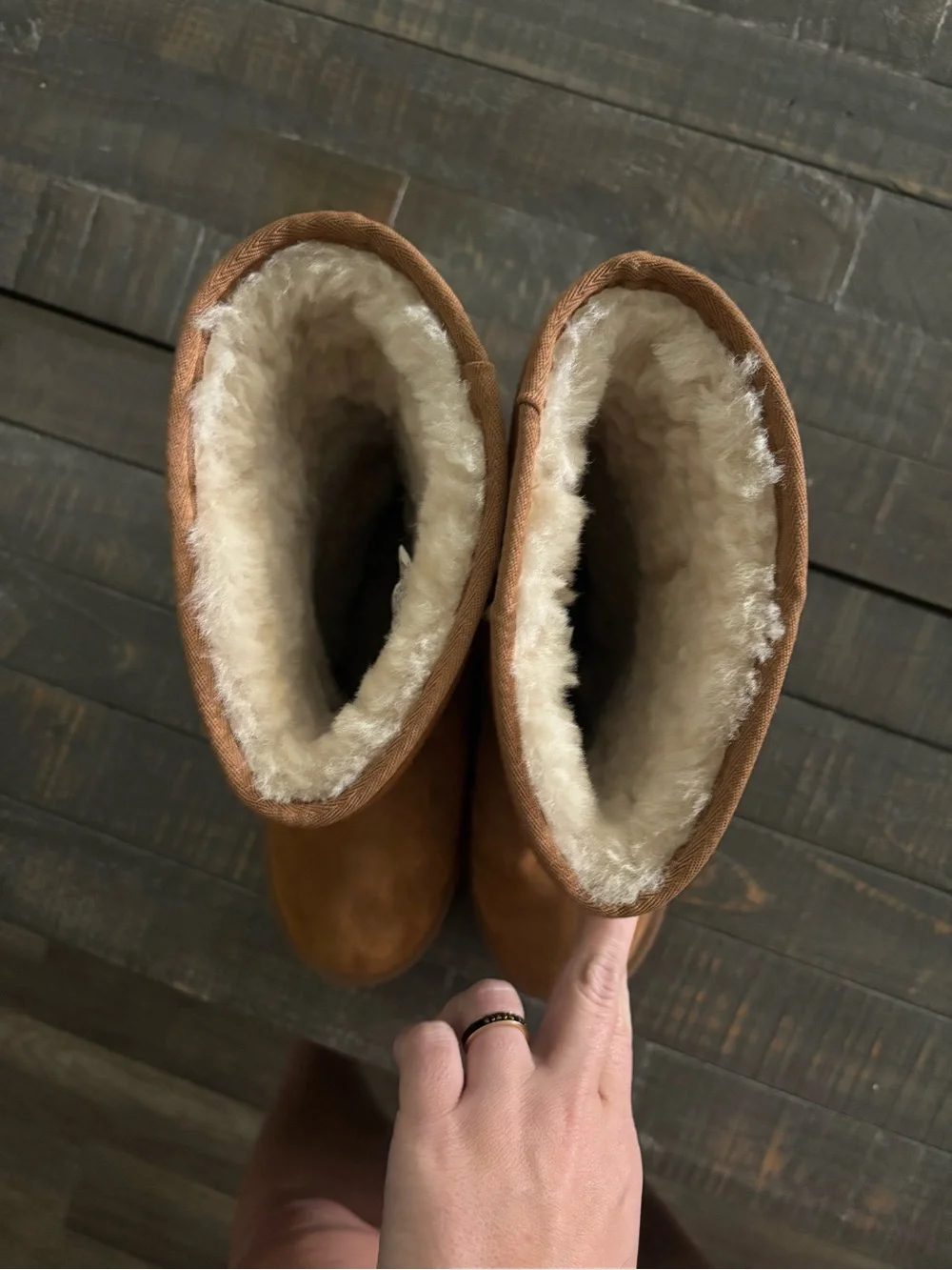 Koolaburra Chestnut Suede Boot with Plush Cream Shearling